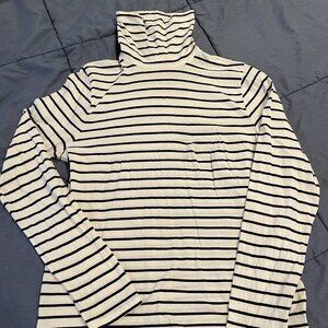 Black and White Striped Turtle Neck - J. Crew